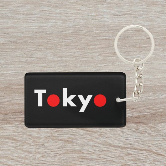 Tokyo Japan Rode Stippen Donkere kleur Sleutelhanger