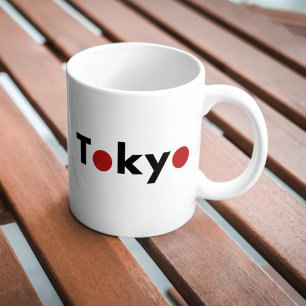 Tokyo Japan Rode Stippen Licht-kleur Koffiemok