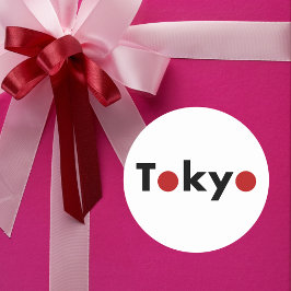 Tokyo Japan Rode Stippen Licht-kleur Ronde Sticker