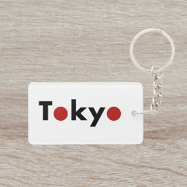 Tokyo Japan Rode Stippen Licht-kleur Sleutelhanger