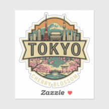 Tokyo Japan Silhouette Mount Fuji Reisbadge