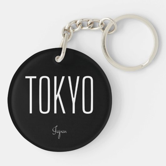 Tokyo Japan Simple Souvenir Minimal Type Sleutelhanger (Achterkant)