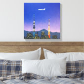 Tokyo Japan Skyline 80s Hiroshi Nagai Art Canvas Afdruk (Insitu (Slaapkamer))