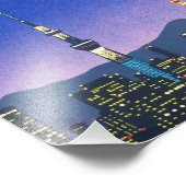 Tokyo Japan Skyline 80s Hiroshi Nagai Art Foto Afdruk (Hoek)