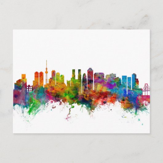 Tokyo Japan Skyline Briefkaart (Voorkant)