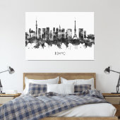 Tokyo Japan Skyline BW Canvas Afdruk (Insitu (Slaapkamer))
