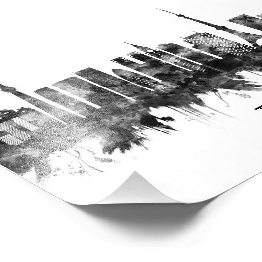 Tokyo Japan Skyline BW Foto Afdruk (Hoek)