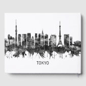 Tokyo Japan Skyline BW Gastenboek (Achterkant)
