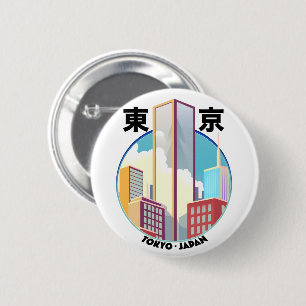 Tokyo Japan Stadsgezicht logo Ronde Button 5,7 Cm