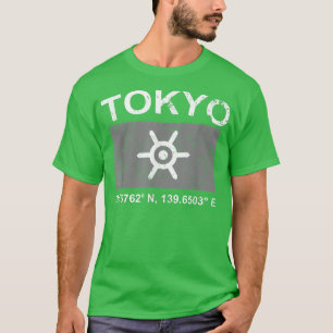 Tokyo Japan Style GPS Map Coördinaten Desi T-shirt