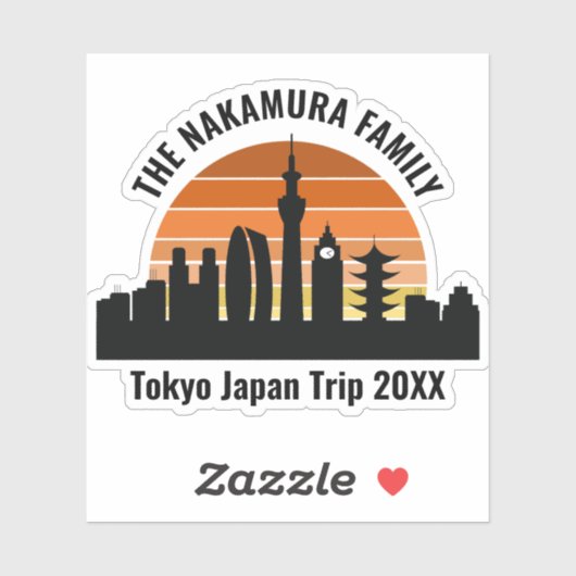 Tokyo Japan Sunset Aangepaste reis Souvenir Laptop Sticker (Vel)