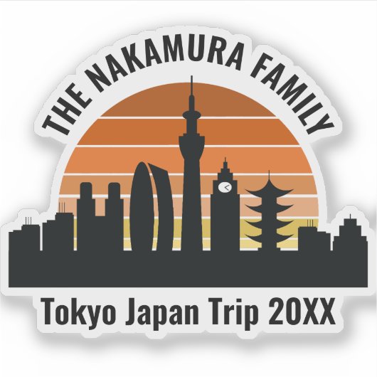 Tokyo Japan Sunset Aangepaste reis Souvenir Laptop Sticker (Voorkant)