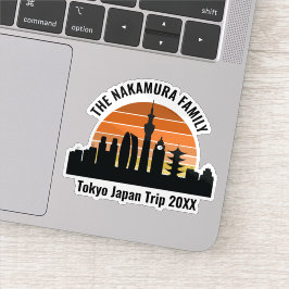 Tokyo Japan Sunset Aangepaste reis Souvenir Laptop Sticker