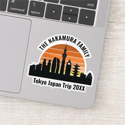 Tokyo Japan Sunset Aangepaste reis Souvenir Laptop Sticker (Detail)