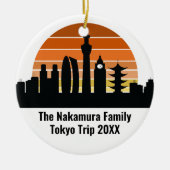 Tokyo Japan Sunset Custom Trip Foto Kerstmis Keramisch Ornament (Voorkant)