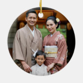 Tokyo Japan Sunset Custom Trip Foto Kerstmis Keramisch Ornament (Achterkant)