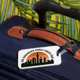 Tokyo Japan Sunset Custom Vacation Bagagelabel