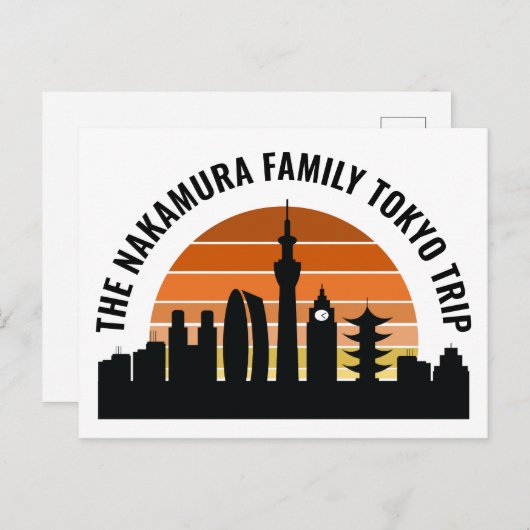 Tokyo Japan Sunset Custom Vacation Briefkaart (Voorkant / Achterkant)