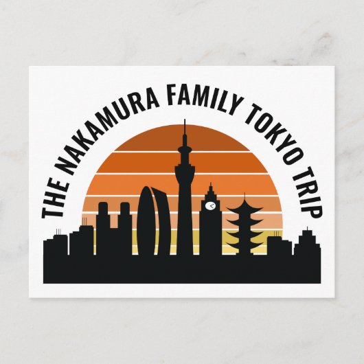 Tokyo Japan Sunset Custom Vacation Briefkaart (Voorkant)
