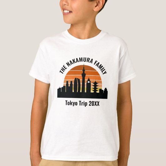 Tokyo Japan Sunset Custom Vacation Kinder T-shirt (Voorkant)