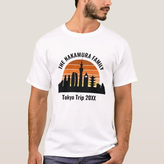 Tokyo Japan Sunset Custom Vacation T-shirt (Voorkant)
