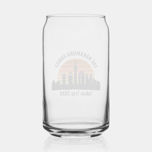 Tokyo Japan Sunset Custom Vakantie Souvenir Blikvorm Glas (Achterkant)