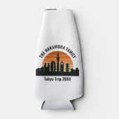 Tokyo Japan Sunset Custom Vakantie Souvenir Flesjeskoeler (Voorkant)