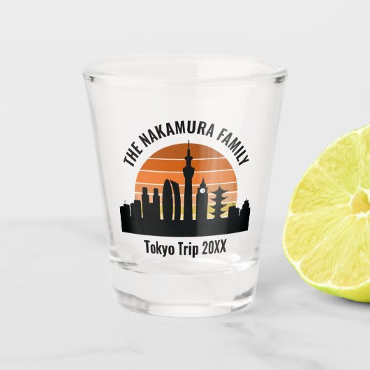 Tokyo Japan Sunset Custom Vakantie Souvenir Shot Glas (Voorkant)