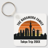 Tokyo Japan Sunset Custom Vakantie Souvenir Sleutelhanger (Voorkant)