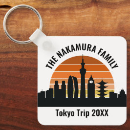 Tokyo Japan Sunset Custom Vakantie Souvenir Sleutelhanger