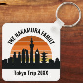 Tokyo Japan Sunset Custom Vakantie Souvenir Sleutelhanger (Achterkant)