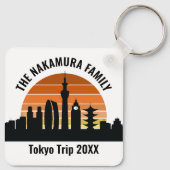 Tokyo Japan Sunset Custom Vakantie Souvenir Sleutelhanger (Achterkant)