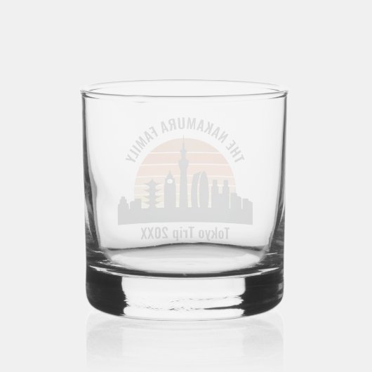 Tokyo Japan Sunset Custom Vakantie Souvenir Whisky Glas (Achterkant)