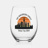 Tokyo Japan Sunset Custom Vakantie Souvenir Wijnglas Zonder Voet (Voorkant)