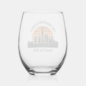 Tokyo Japan Sunset Custom Vakantie Souvenir Wijnglas Zonder Voet (Achterkant)