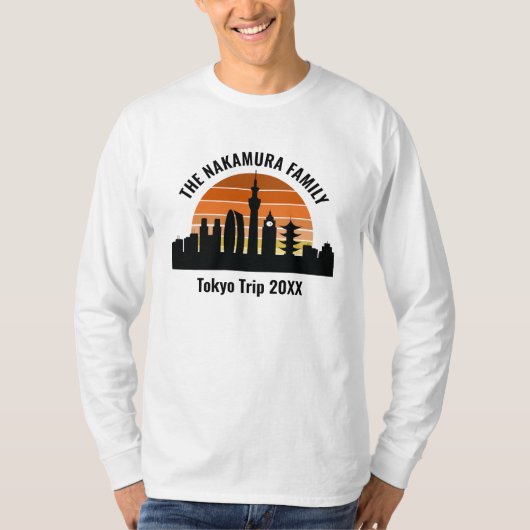 Tokyo Japan Sunset Customized Long Sleeve T-shirt (Voorkant)