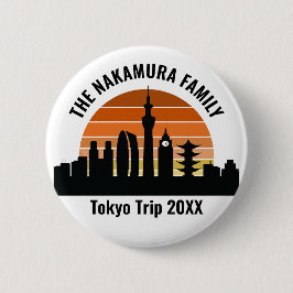 Tokyo Japan Sunset Gepersonaliseerde Vakantie Ronde Button 5,7 Cm