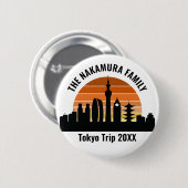 Tokyo Japan Sunset Gepersonaliseerde Vakantie Ronde Button 5,7 Cm (Voorkant /achterkant)