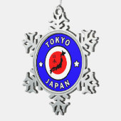 Tokyo Japan Tin Sneeuwvlok Ornament (Rechts)