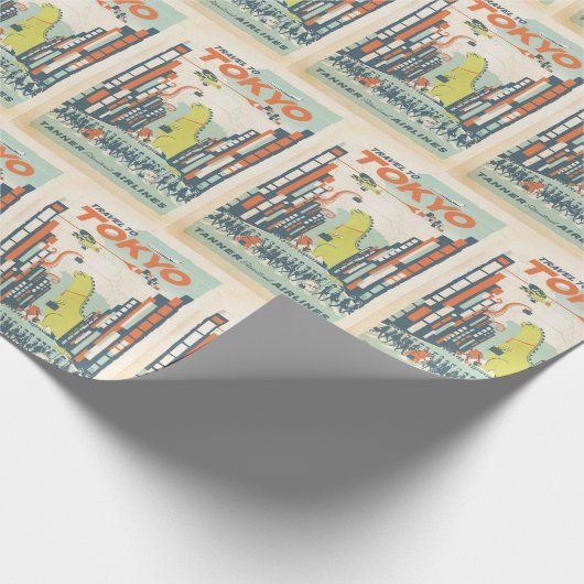  Tokyo Japan Travel  luchtvaartmaatschappij AD Cadeaupapier (Hoek)