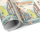 Tokyo Japan Travel luchtvaartmaatschappij AD Cadeaupapier (Rol Hoek)