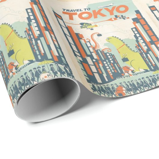  Tokyo Japan Travel  luchtvaartmaatschappij AD Cadeaupapier (Rol Hoek)