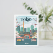 Tokyo Japan Vintage Beroemde Reisplaats Briefkaart (Staand voorkant)