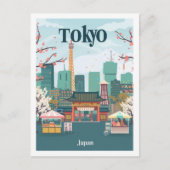 Tokyo Japan Vintage Beroemde Reisplaats Briefkaart (Voorkant)