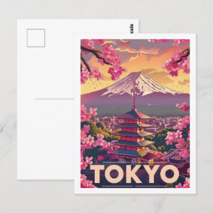 Tokyo Japan Vintage Beroemde Reisplaats Briefkaart