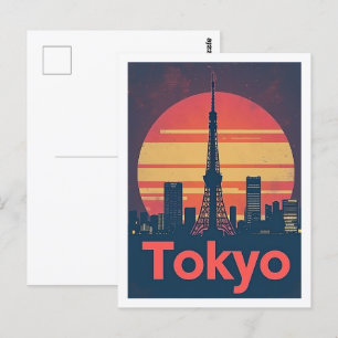 Tokyo Japan Vintage Beroemde Reisplaats Briefkaart