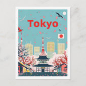 Tokyo Japan Vintage Beroemde Reisplaats Briefkaart (Voorkant)