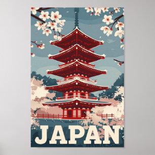 Tokyo Japan Vintage Beroemde Reisplaats Poster