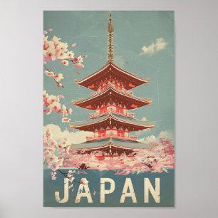 Tokyo Japan Vintage Beroemde Reisplaats Poster