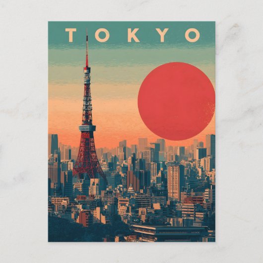 Tokyo Japan vintage Briefkaart (Voorkant)